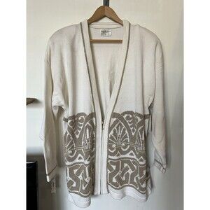 NWT Vintage Marisa Christina White Gold Cardigan Size 2X